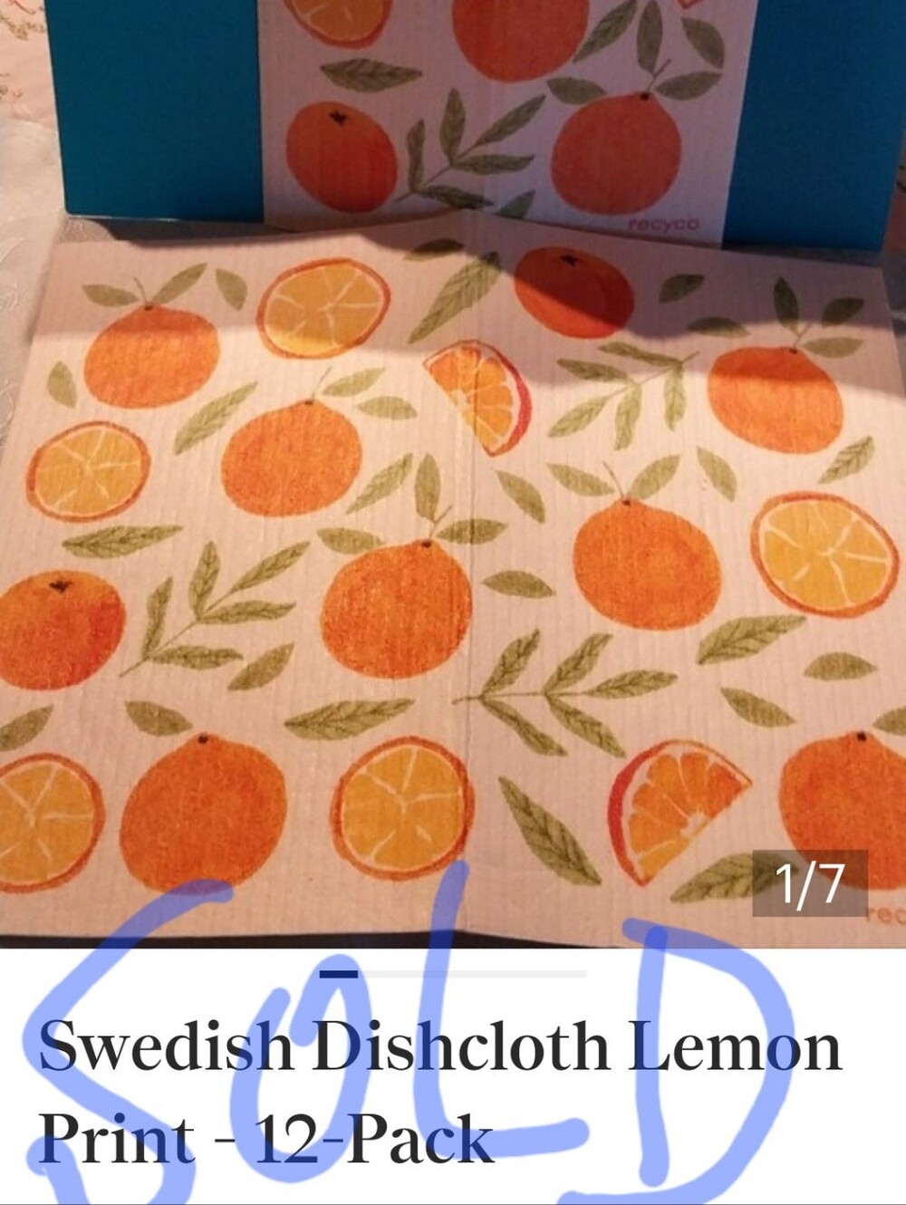 Swedish Dishcloth Lemon Print - 12-Pack